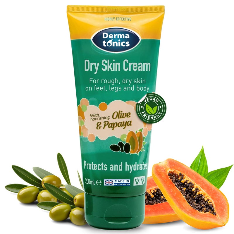 Dermatonics Dry Skin Cream for Cracked Heels, Hands & Feet | 10% Urea Intensive Care Solution, Softening Calloused, Rough & Damaged Skin - Absorbs Quickly | Hydrating Moisturizer - Daily Use | 200 ml - Image 1